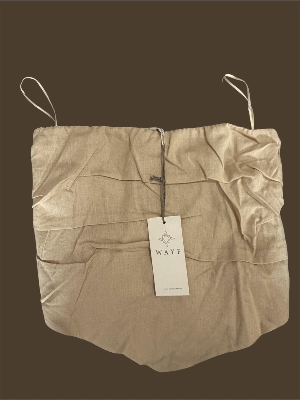 Wayf Beige Drawstring Accessory Pouch